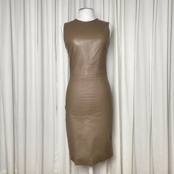 chinese dress ladies The Row // Suede & Leather Three Quarter Dress – VSP Consignment